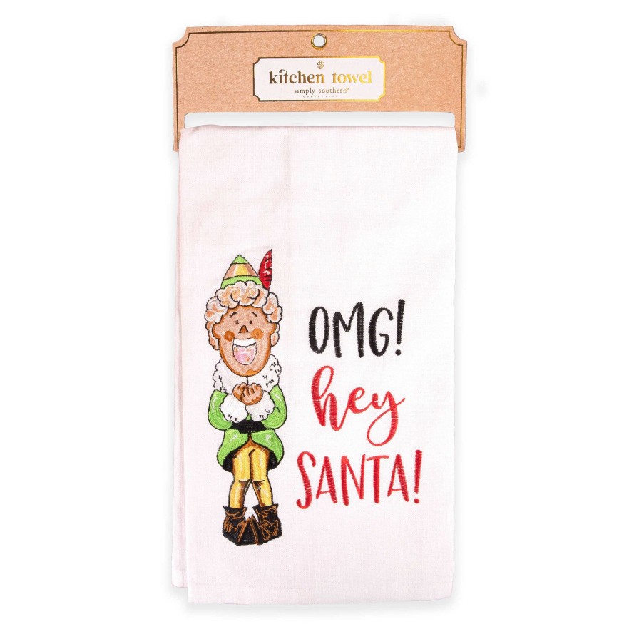 Home Decor Simply Southern | Omg! Hey Santa!' Kitchen Towel By Simply Southern