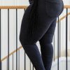 Clothing LDW Sale Denim | Hilary Side Fringe Skinny Jegging In Black By Judy Blue