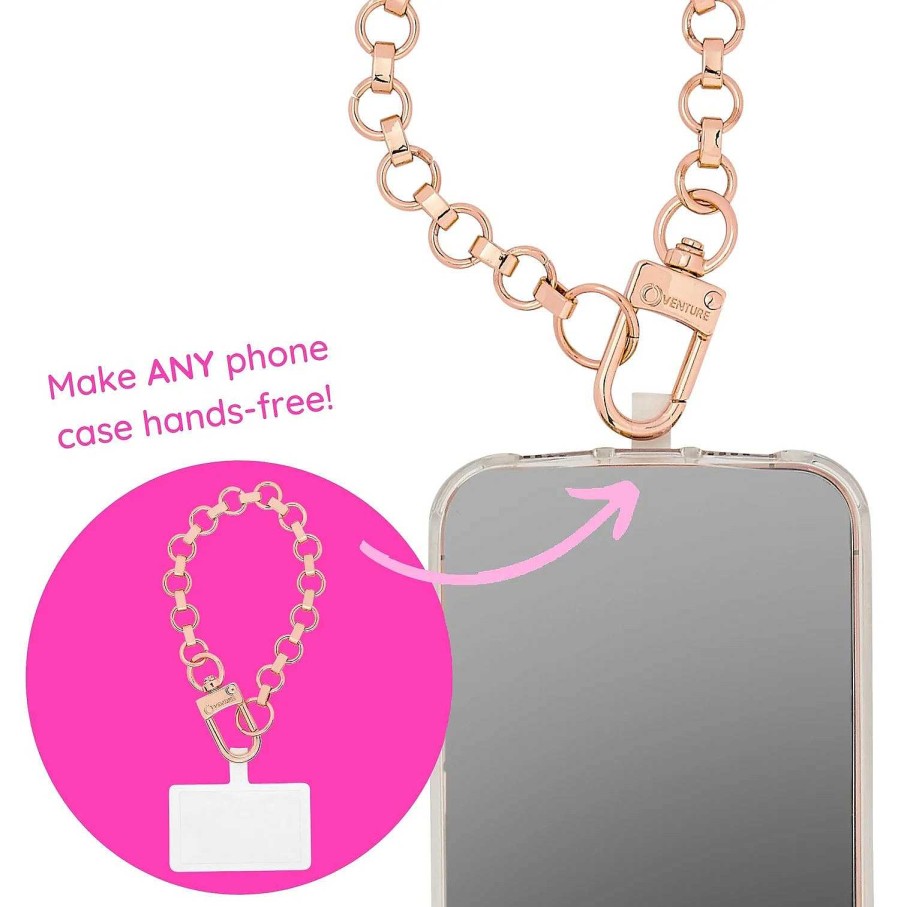 Accessories O-Venture Wristlets & Clutches | Market Live: Hook Me Up Hands-Free Phone Wristlet Chain - Rose Gold