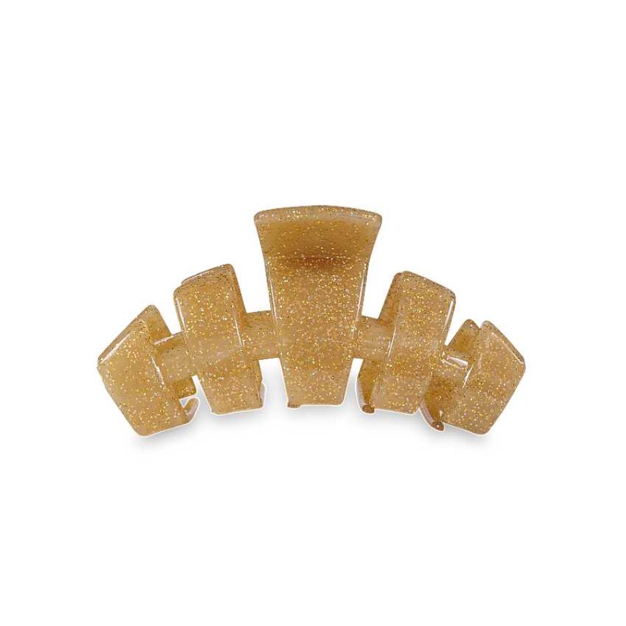 Accessories Teleties Hair Ties & Clips | Medium Teleties Claw Clip - Gold Glitter