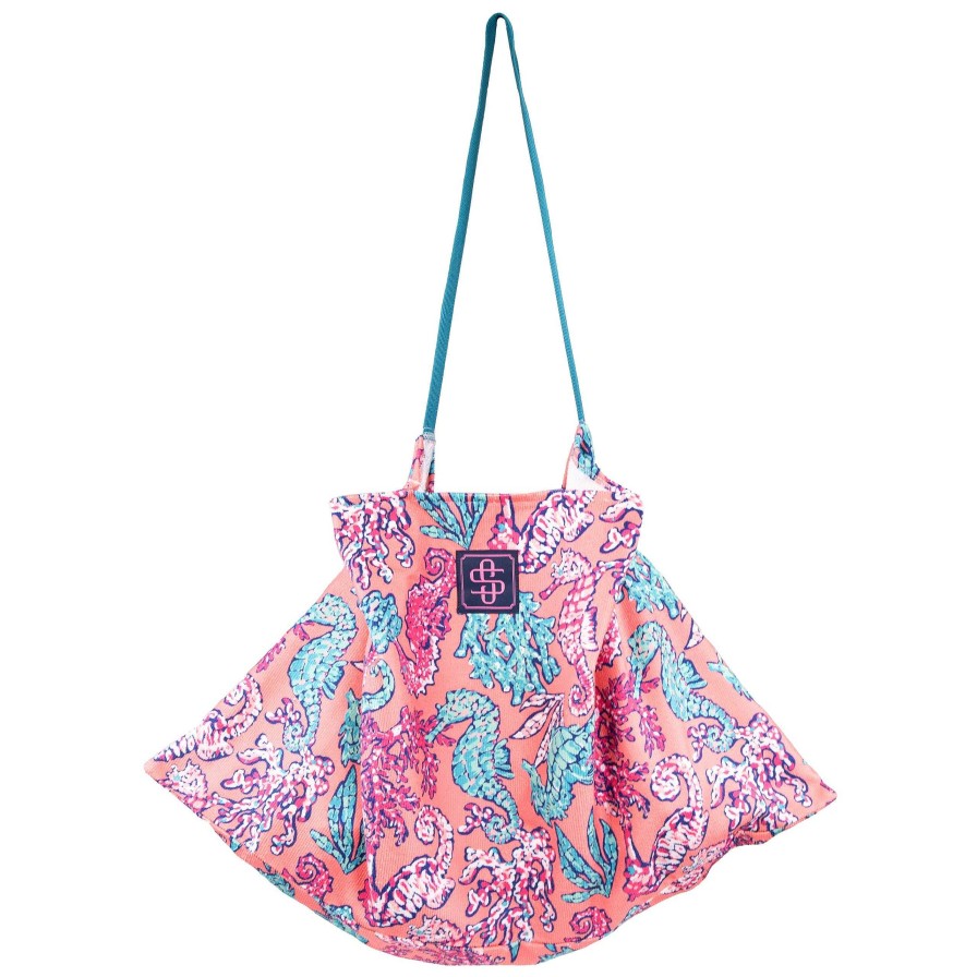 Accessories Simply Southern Tote Bags | Seahorse Towel Tote By Simply Southern