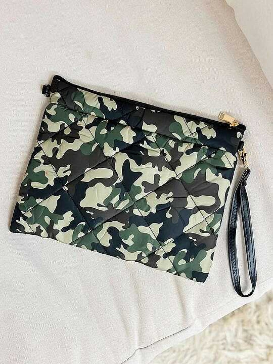 Accessories Prep Obsessed Fadivo Crossbody Bags | Quilted Puffer Crossbody Bag - Camouflage