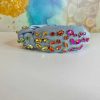 Accessories Brianna Cannon Hair Ties & Clips | Denim Headband With Rainbow Gradient Hand-Sewn Crystals By Brianna Cannon