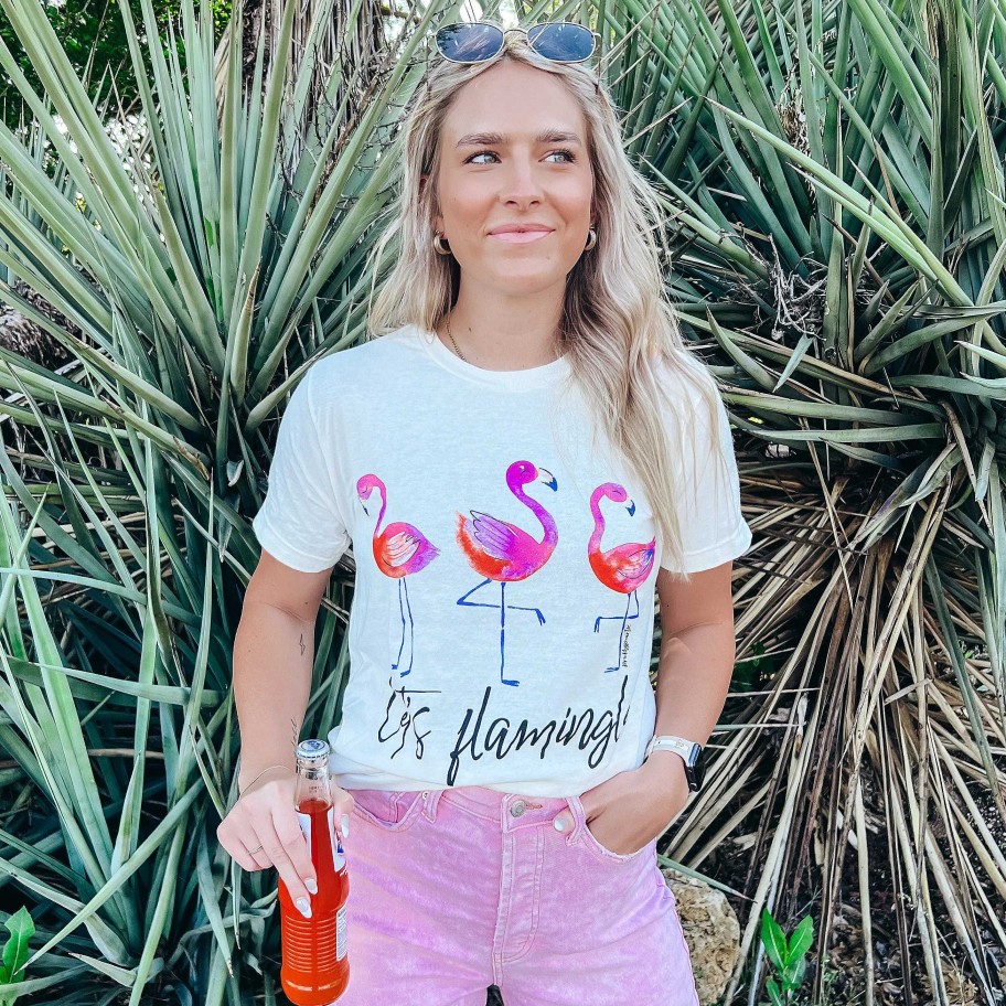 Clothing Prickly Pear TX Graphic Tees | Let'S Flamingle' Short Sleeve Graphic Tee