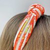 Accessories Prep Obsessed TL Headbands | Game Day Sequin Headbands - Orange & White