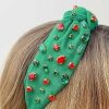 Accessories Prep Obsessed U&I Headbands | Holiday Top Knot Multi Crystal Headband - Green