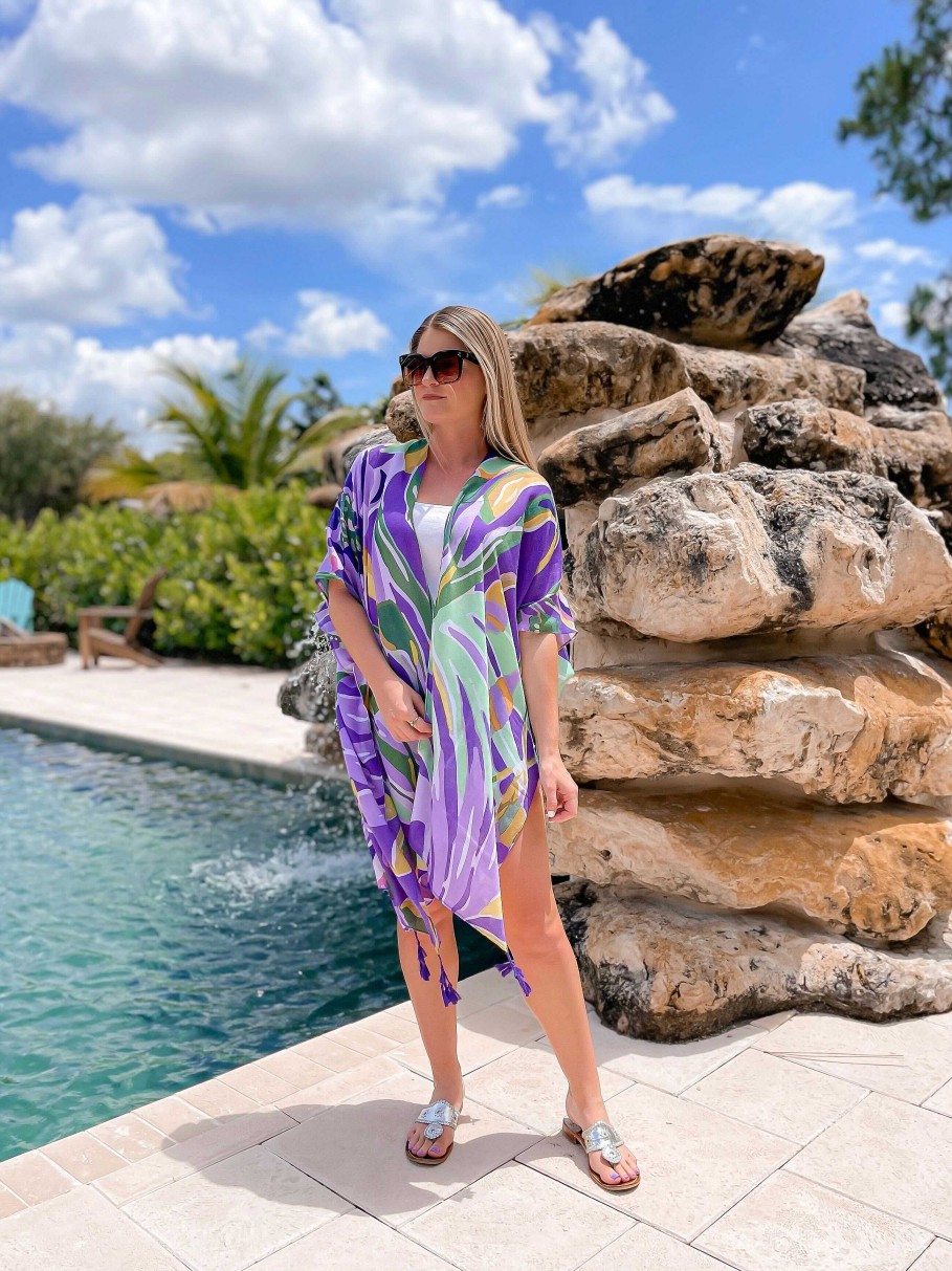 Clothing Prep Obsessed KW Kimonos | Floral Print Kimono - Purple