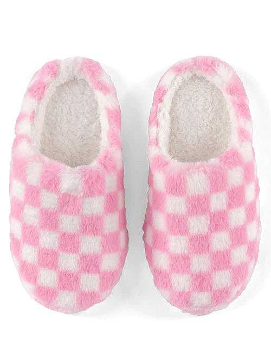 Shoes Shiraleah | Striker Slippers - Pink & White Checkered