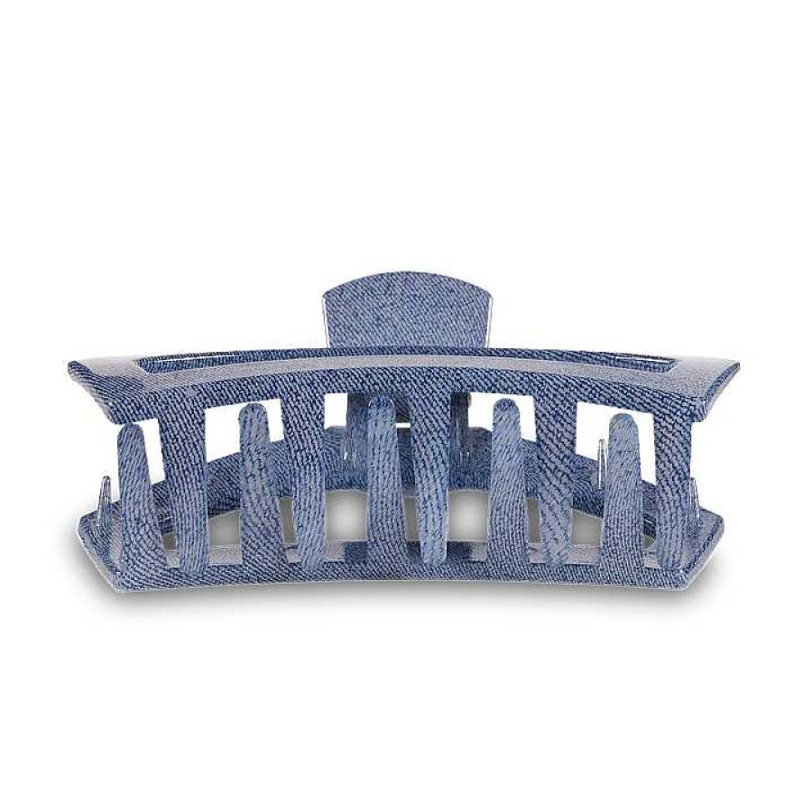 Accessories Teleties Hair Ties & Clips | Large Teleties Open Claw Clip - Denim