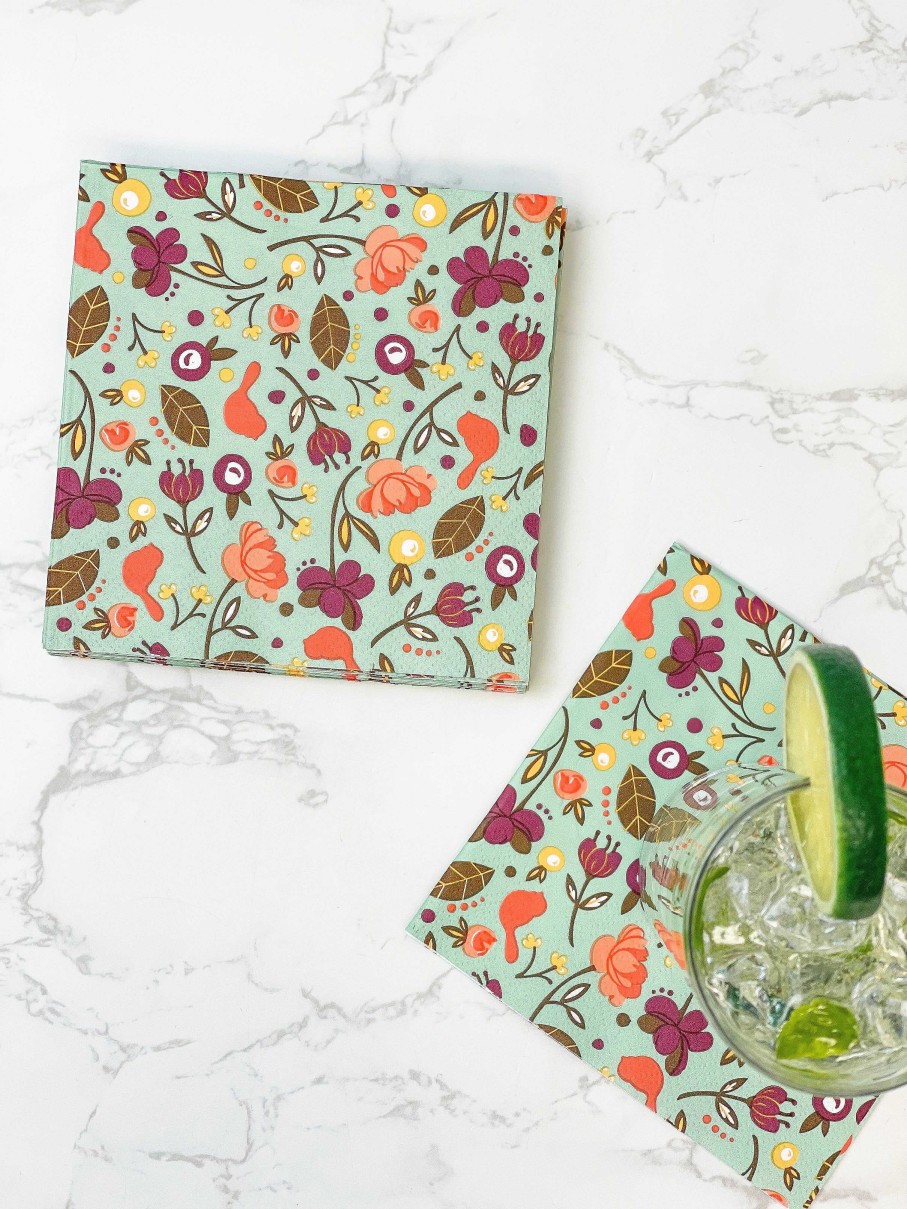 Home Decor Nora Fleming | Finch Cocktail Napkins By Nora Fleming