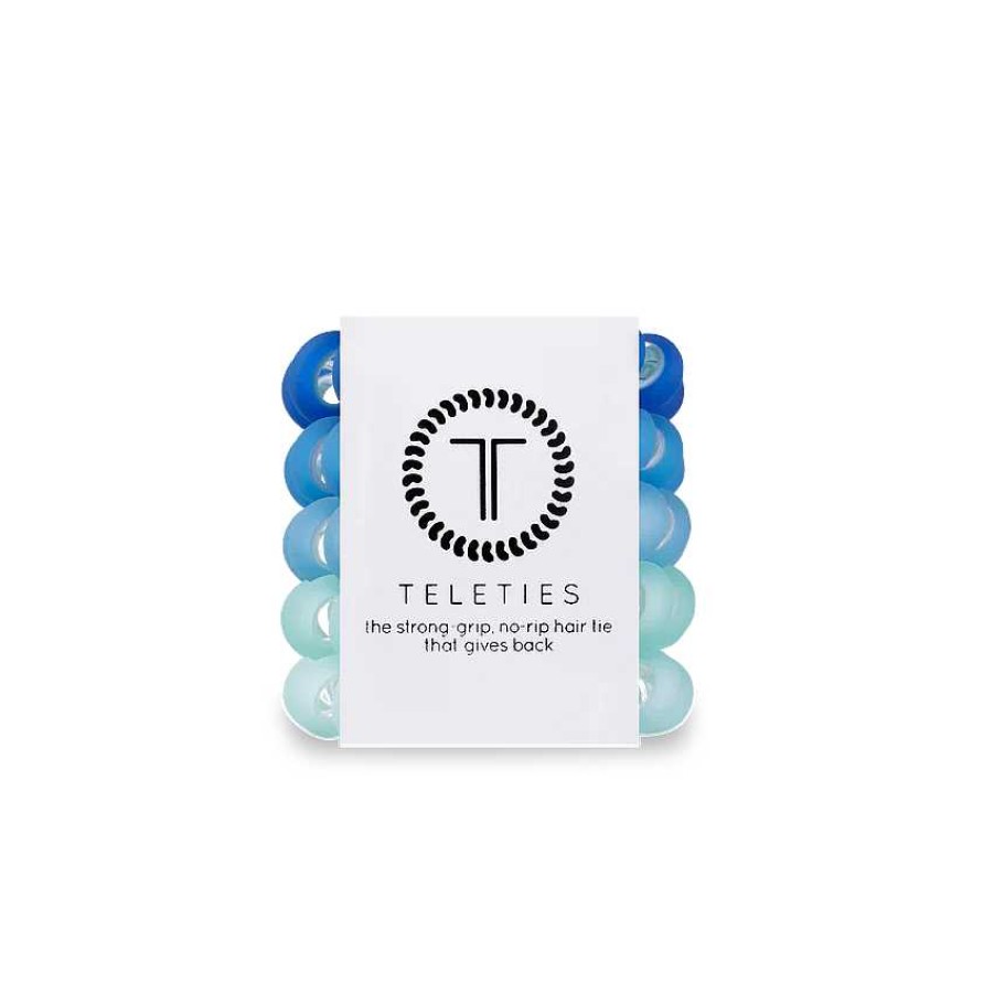 Accessories Teleties Hair Ties & Clips | Teleties Hair Tie - Tiny Band Pack Of 5 - Cobalt