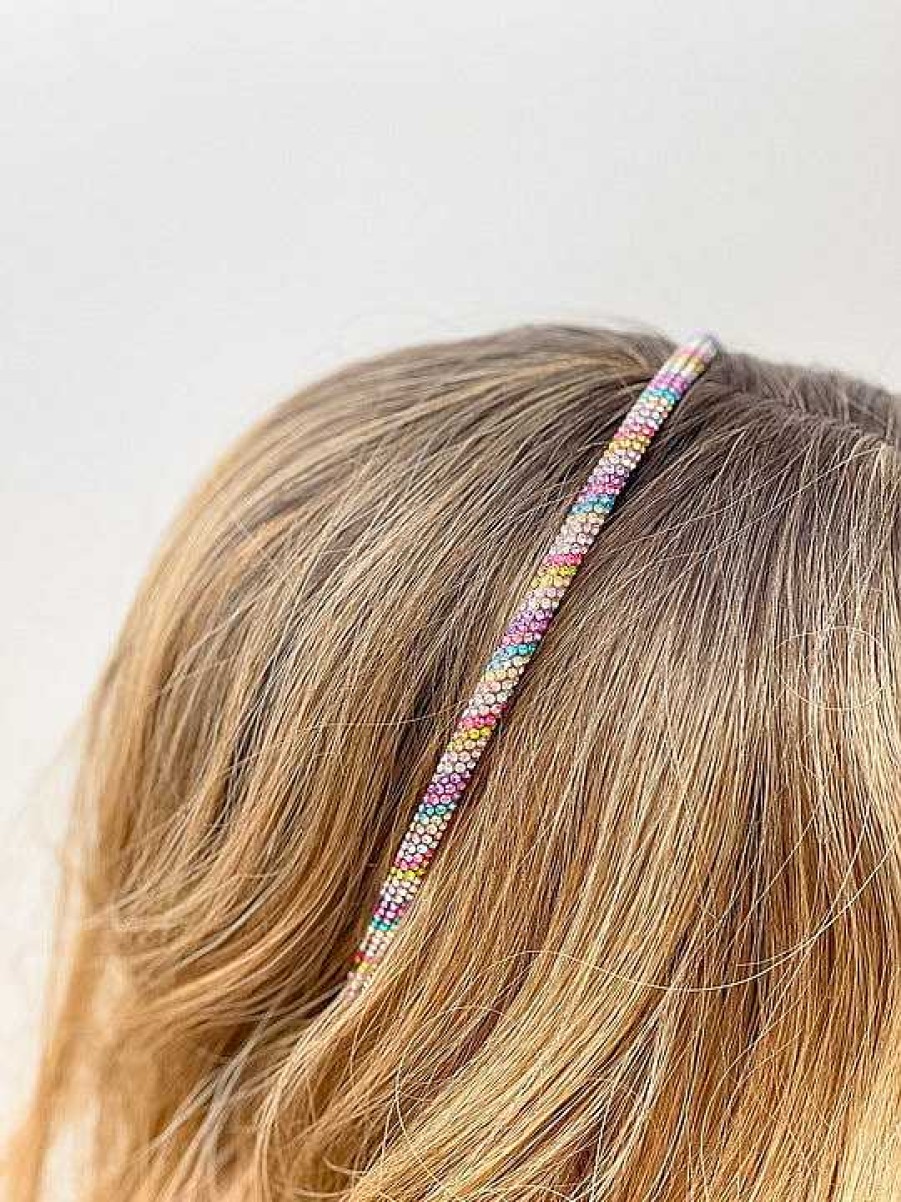 Accessories Prep Obsessed MONT Headbands | Skinny Rhinestone Headband - Light Multi