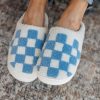 Shoes Ave Shops | Checked Out Slippers In Blue - 12/4