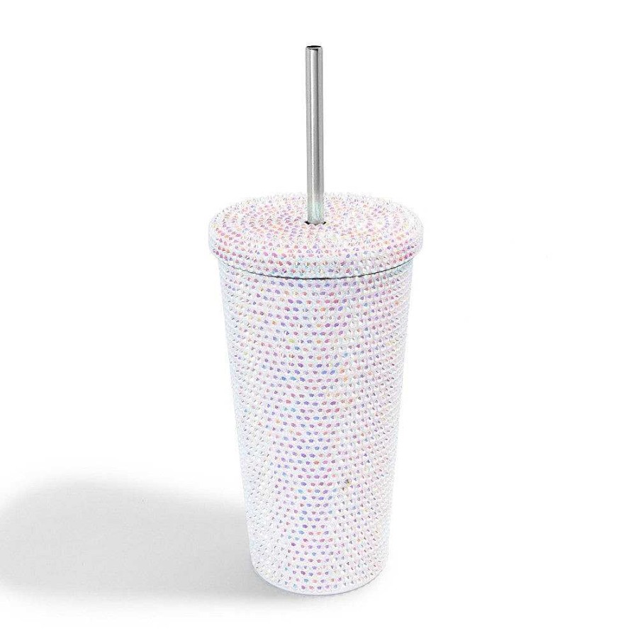 Home Decor Judson & Co | Rhinestone 17 Oz Stainless Tumbler Cup - White