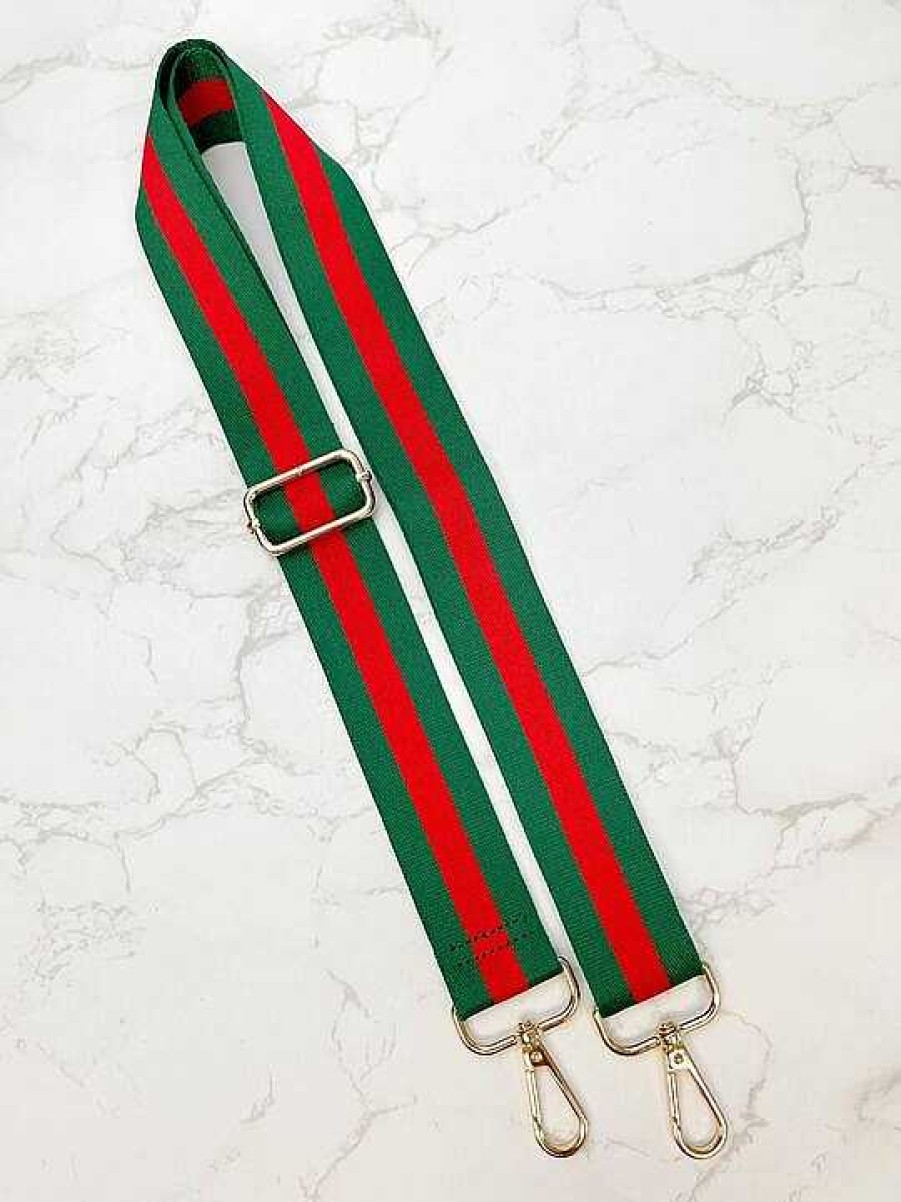 Accessories Prep Obsessed Crossbody Bags | Adjustable Crossbody Strap - Green & Red Stripe