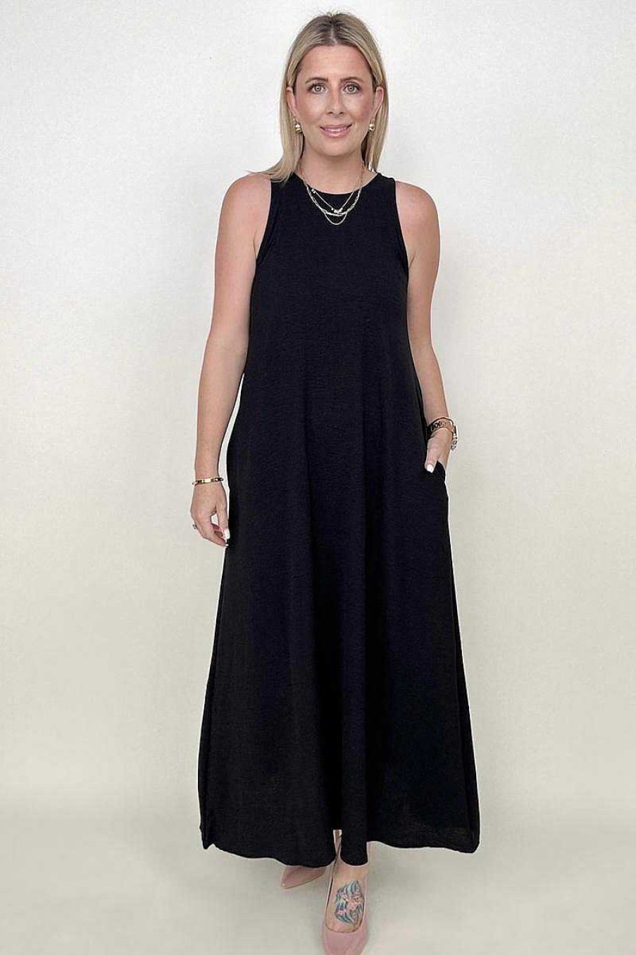 Clothing Kiwidrop Maxi Dresses | Final Sale: Be Stage Sleeveless Airflow A-Line Maxi Dress