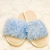 Shoes Prep Obsessed AZ | Blue Faux Fur Slippers