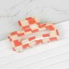 Accessories Prep Obsessed GS Hair Ties & Clips | Retro Checker Square Claw Clip - Coral