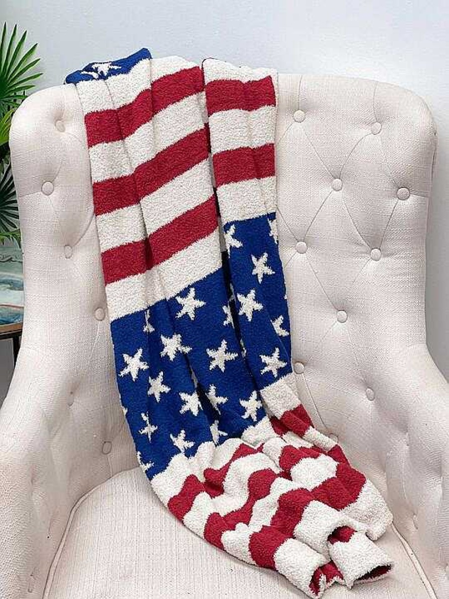 Home Decor Prep Obsessed JTC | Luxury Cozy Throw Blanket - American Flag