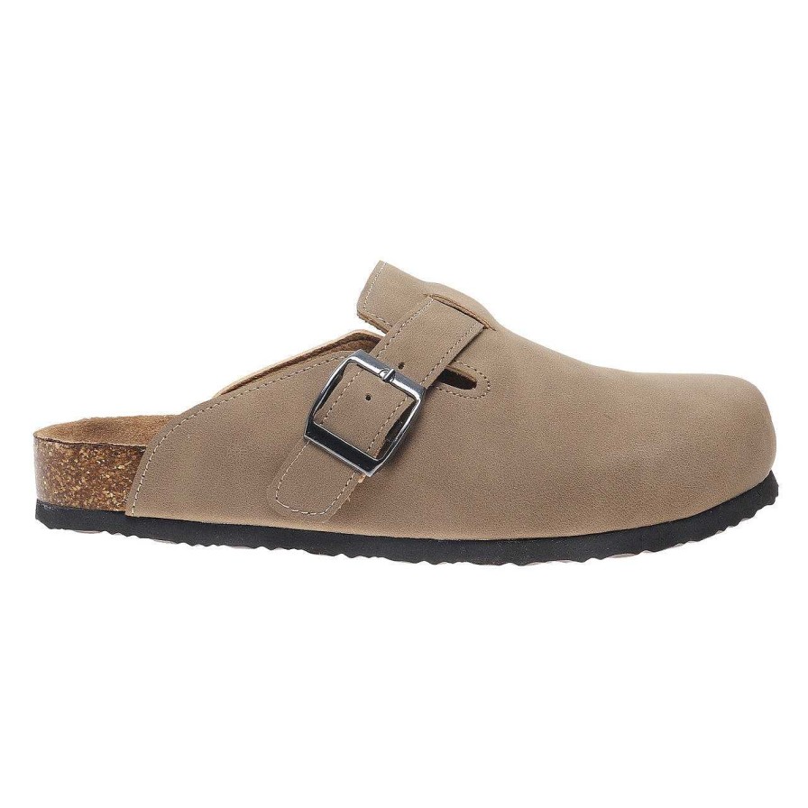 Shoes Olem Shoe Corp | Bria Faux Suede Slip-On Buckle Clogs - Taupe