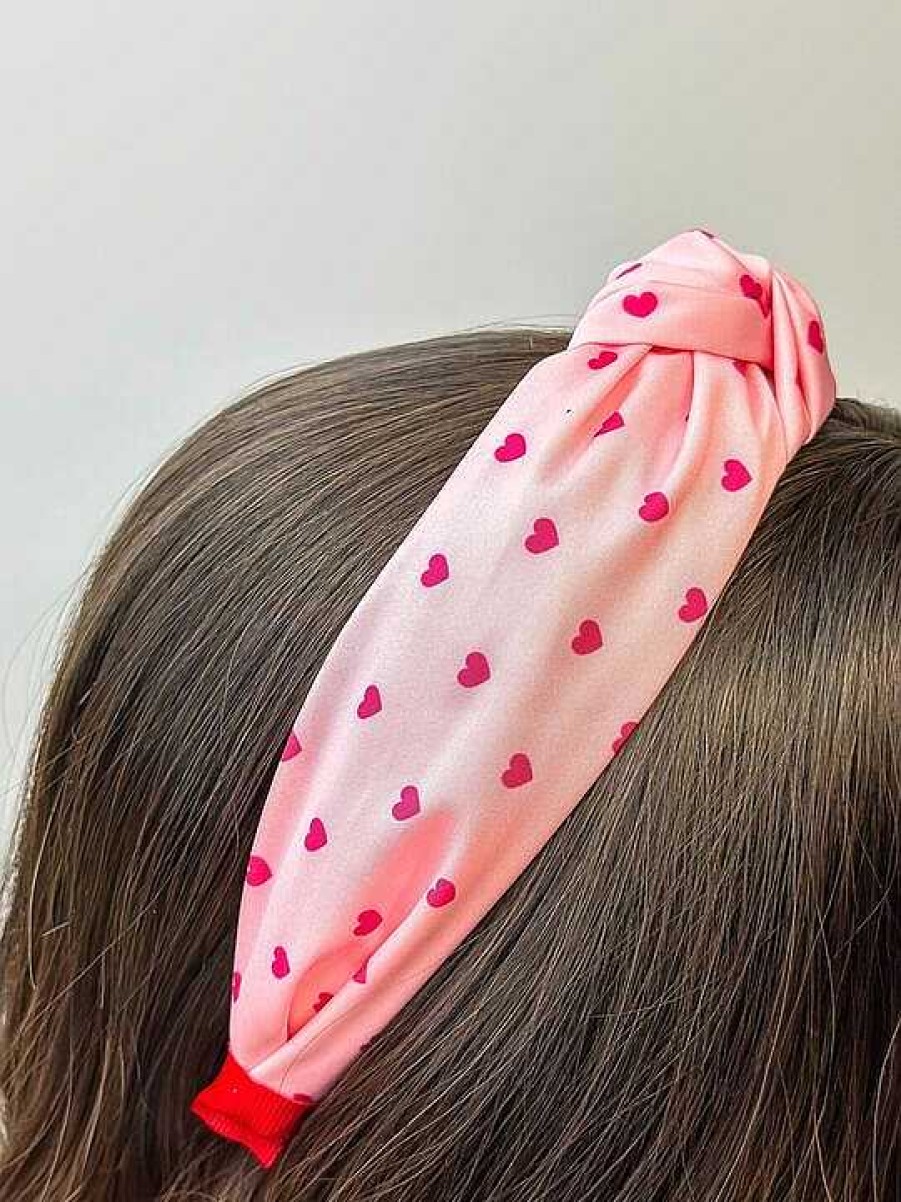 Accessories Prep Obsessed TL Headbands | Mini Heart Printed Top Knot Headband