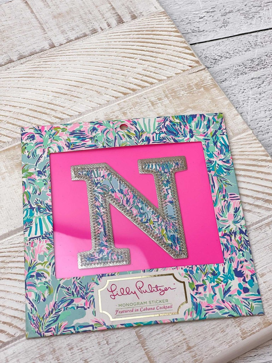 Home Decor Lilly Pulitzer | Printed Monogram Sticker By Lilly Pulitzer - N