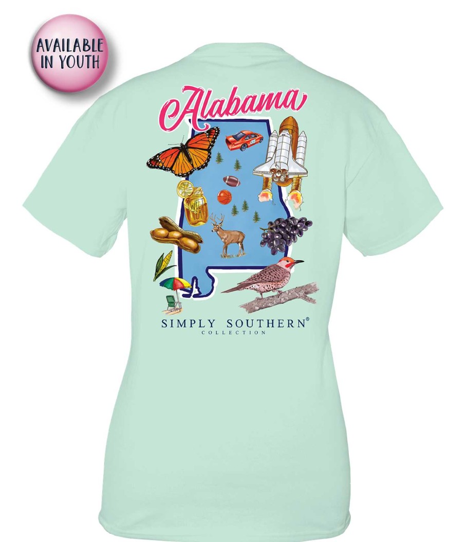 Clothing Simply Southern Short Sleeve | Alabama State Short Sleeve Tee By Simply Southern