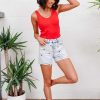 Clothing LDW Sale Denim | Hi-Waisted Cherry Acid Wash Cutoffs By Judy Blue