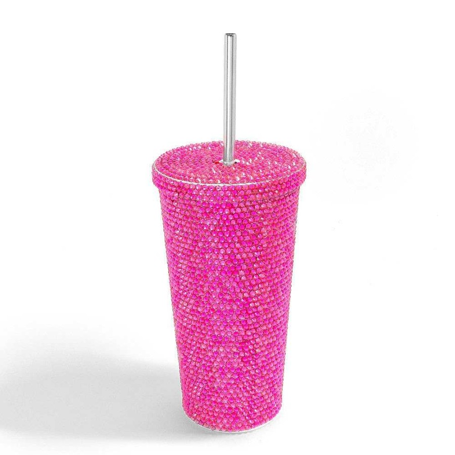 Home Decor Judson & Co | Rhinestone 17 Oz Stainless Tumbler Cup - Hot Pink