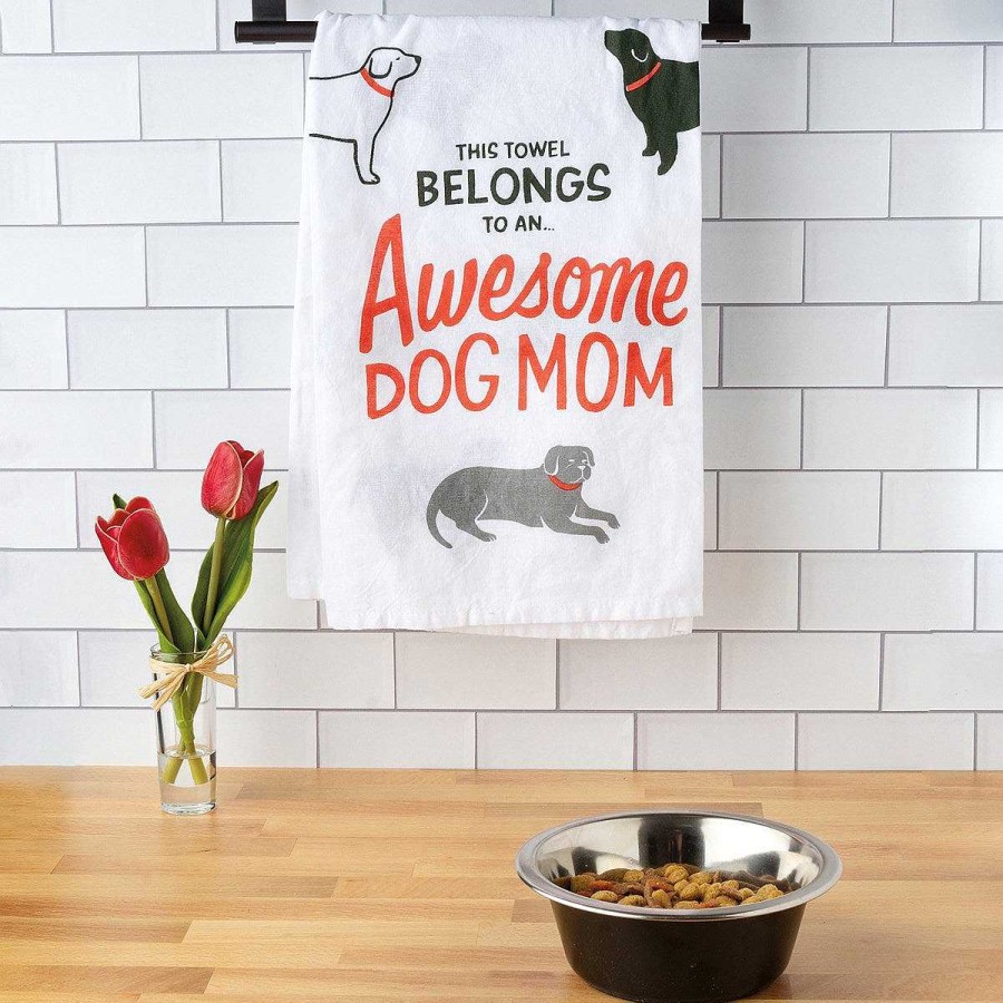 Home Decor Primitives By Kathy | This Towel Belongs To An Awesome Dog Mom' Dish Towel