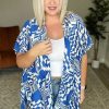 Clothing Prep Obsessed KW Kimonos | Geometric Print Kimono - Blue