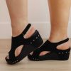 Shoes Ave Shops | Walk This Way Wedge Sandals In Black Suede