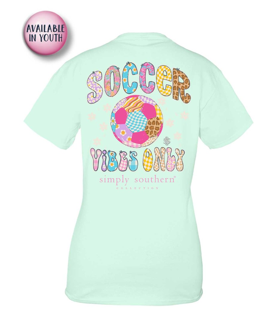 Clothing Simply Southern Preppy Tees | Soccer Vibes Only' Short Sleeve Tee By Simply Southern