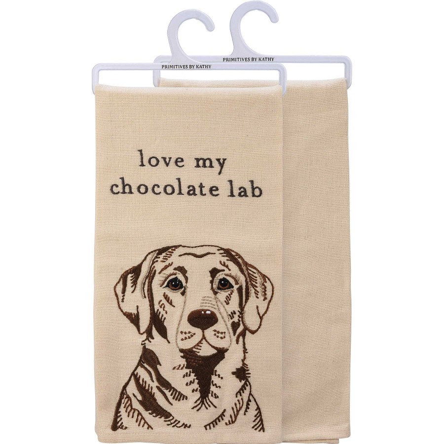 Home Decor Primitives By Kathy | Love My Chocolate Lab' Dish Towel