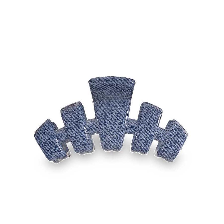 Accessories Teleties Hair Ties & Clips | Tiny Teleties Claw Clip - Denim