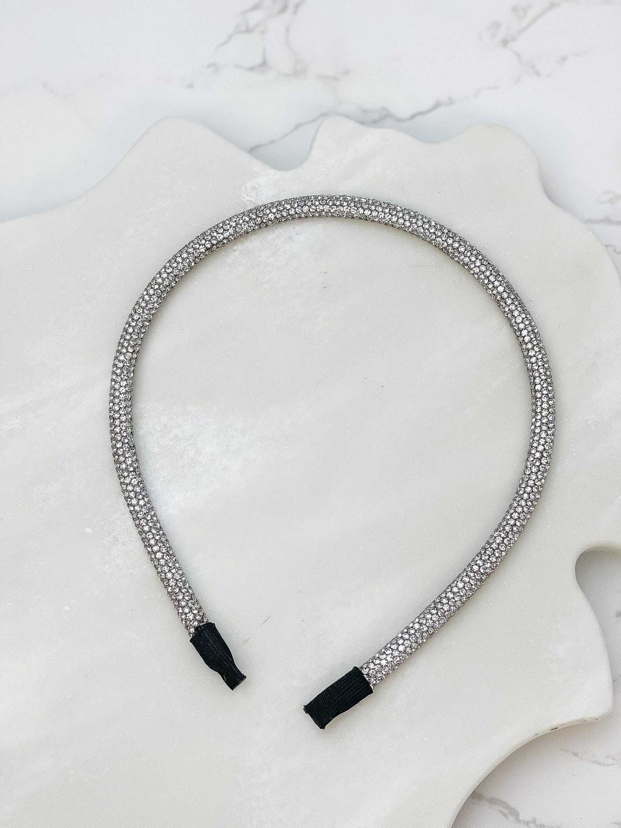 Accessories Prep Obsessed MONT Headbands | Skinny Rhinestone Headband - Crystal