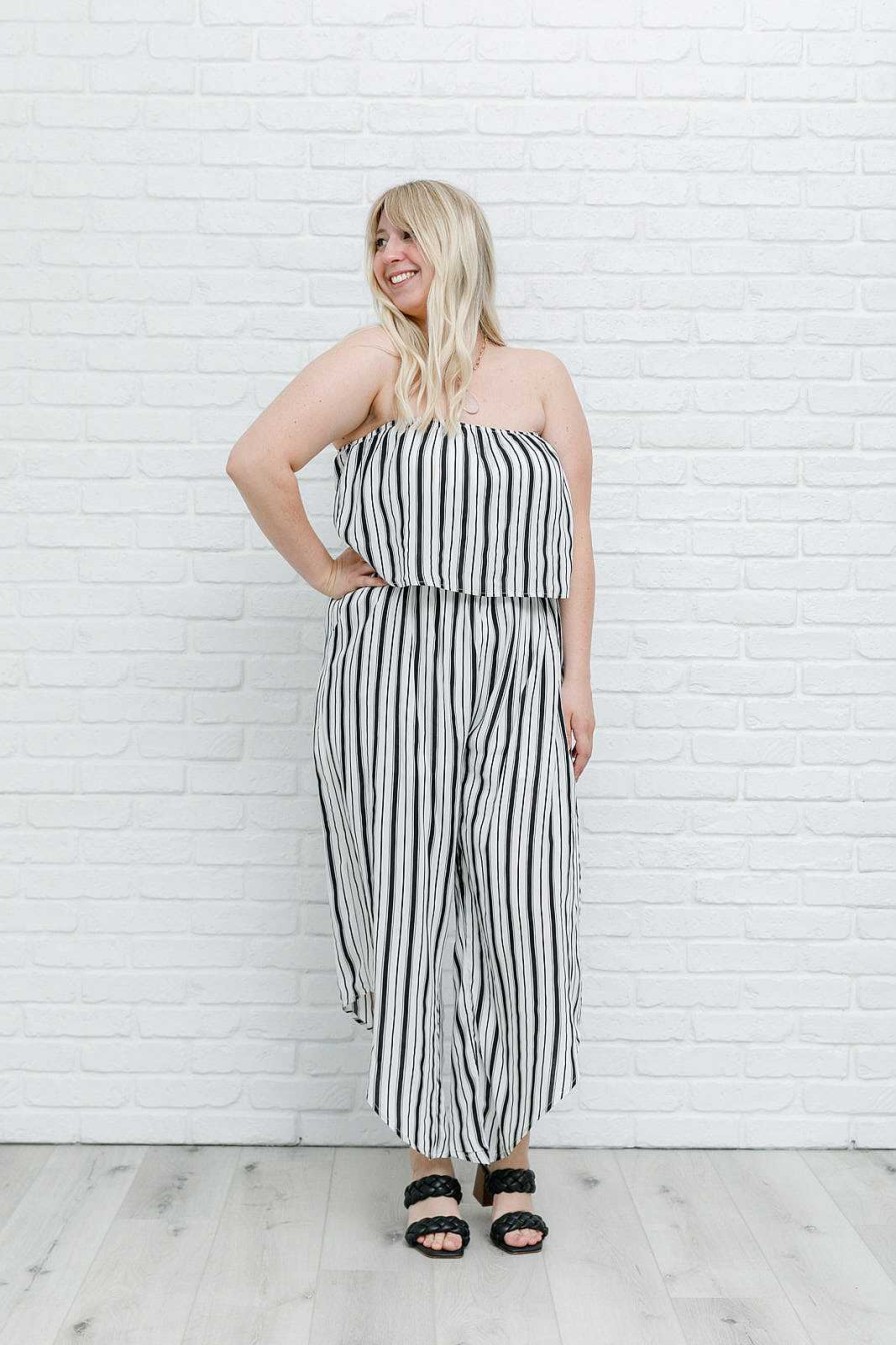 Clothing LHFourth Rompers & Jumpsuits | Modern Stripes Sleeveless Jumpsuit