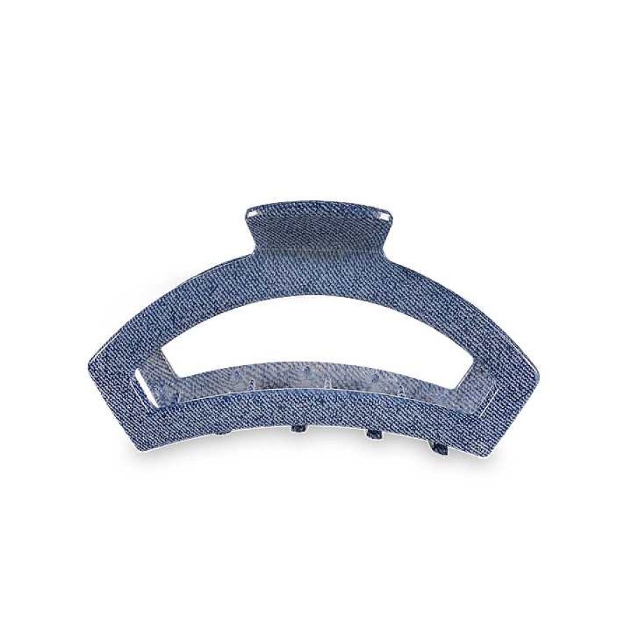 Accessories Teleties Hair Ties & Clips | Medium Teleties Open Claw Clip - Denim