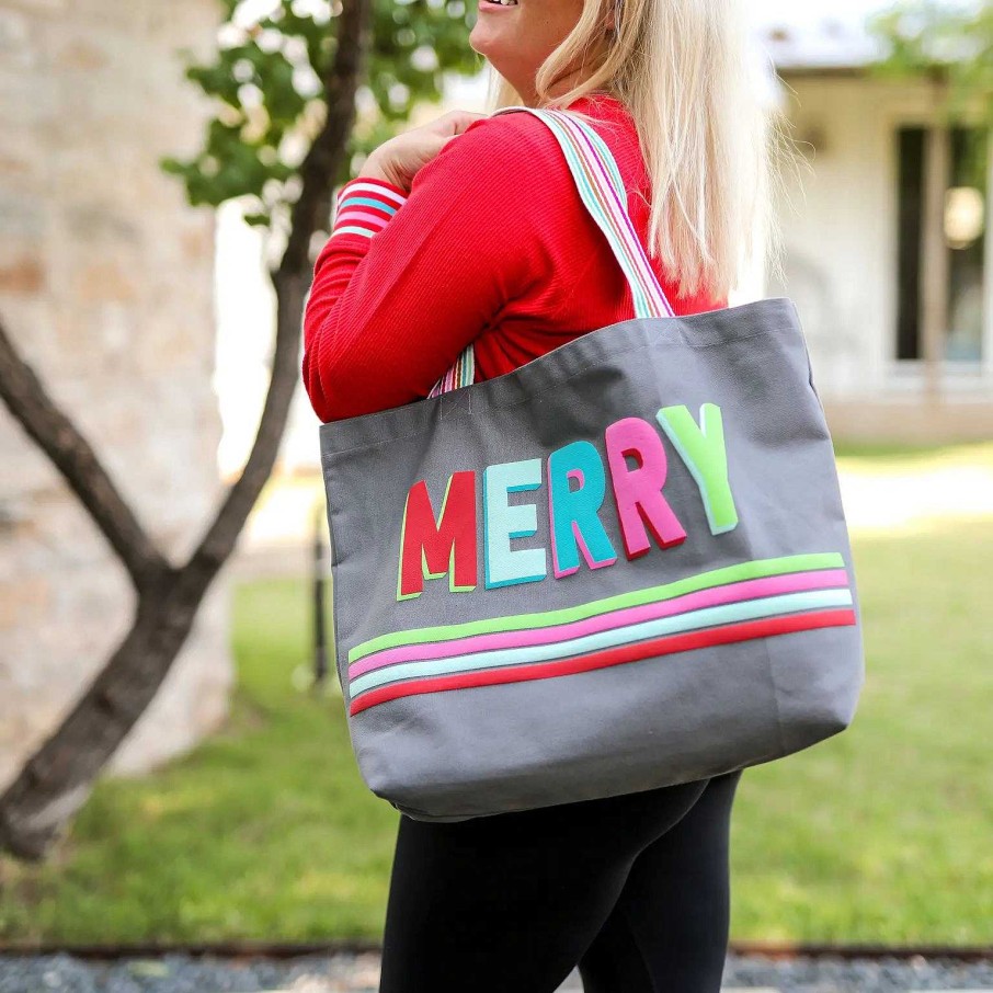 Accessories Jadelynn Brooke Tote Bags | Colorful 'Merry' Shoulder Tote