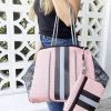 Accessories Prep Obsessed UNNI Tote Bags | Neoprene Tote Bag - Pink Snakeskin