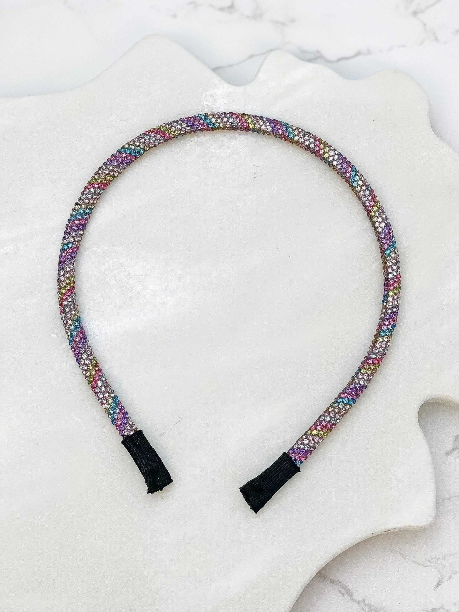 Accessories Prep Obsessed MONT Headbands | Skinny Rhinestone Headband - Light Multi