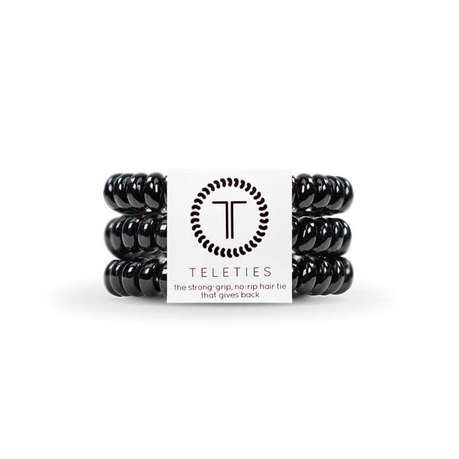 Clothing Teleties Athleisure | Teleties Hair Tie - Small Band Pack Of 3 - Jet Black