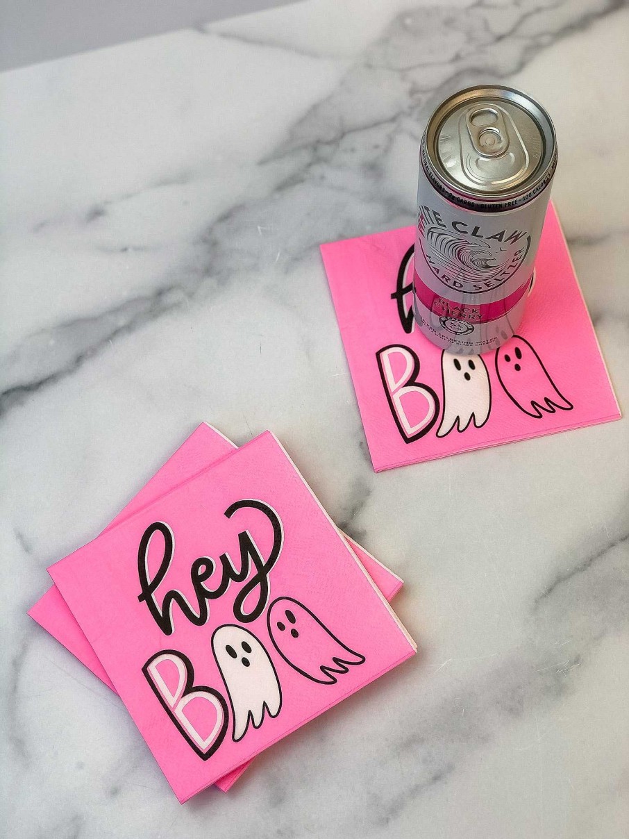 Home Decor Slant | Hey Boo' Ghost Beverage Napkins