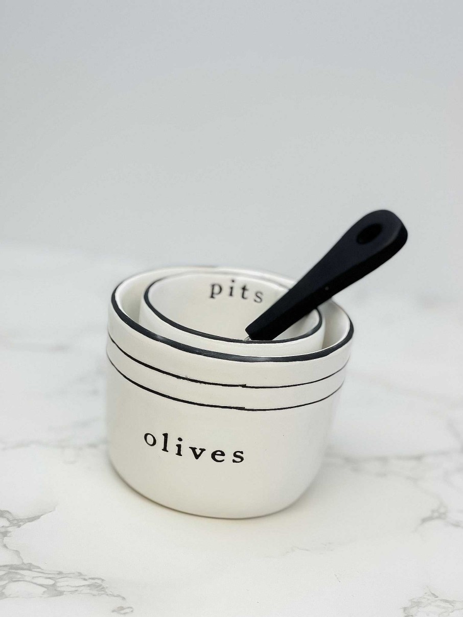 Home Decor Mud Pie | Olive & Pit Set By Mud Pie