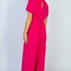 Clothing White Birch Rompers & Jumpsuits | Stacy Half-Sleeve Jumpsuit - Hot Pink