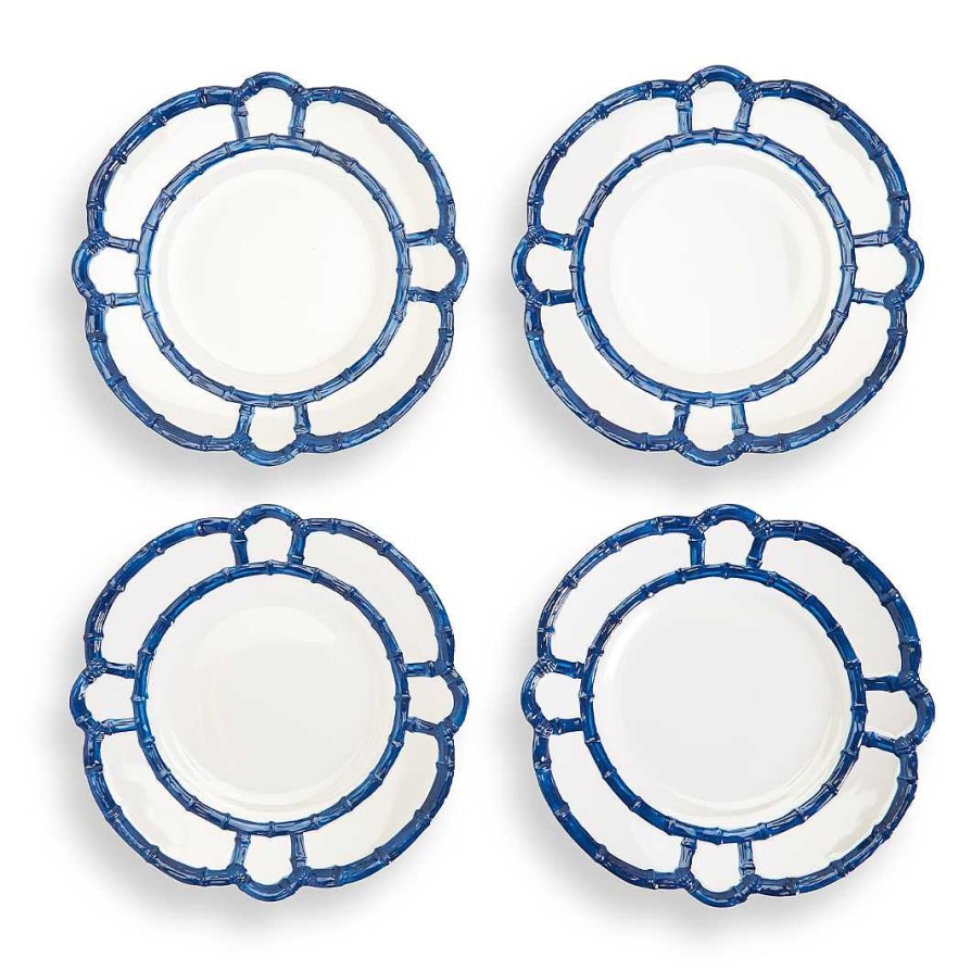 Home Decor Two's Company | Blue Bamboo Touch Dinner Plate Set