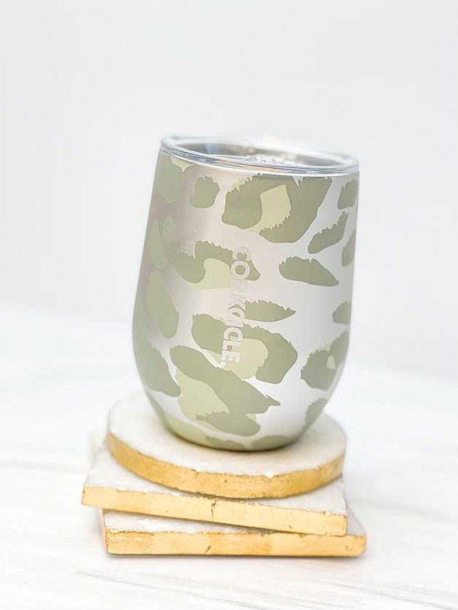 Home Decor Corkcicle | 12 Oz Stainless Steel Stemless Tumbler By Corkcicle - Snow Leopard