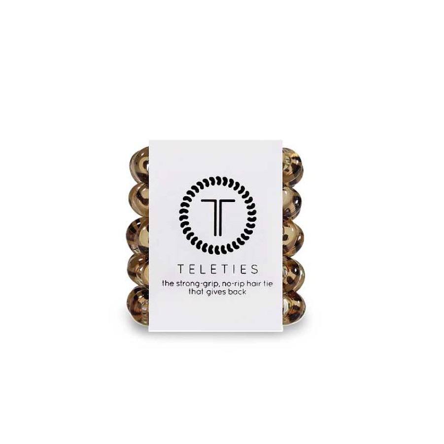 Accessories Teleties Hair Ties & Clips | Teleties Hair Tie - Tiny Band Pack Of 5 - Leopard