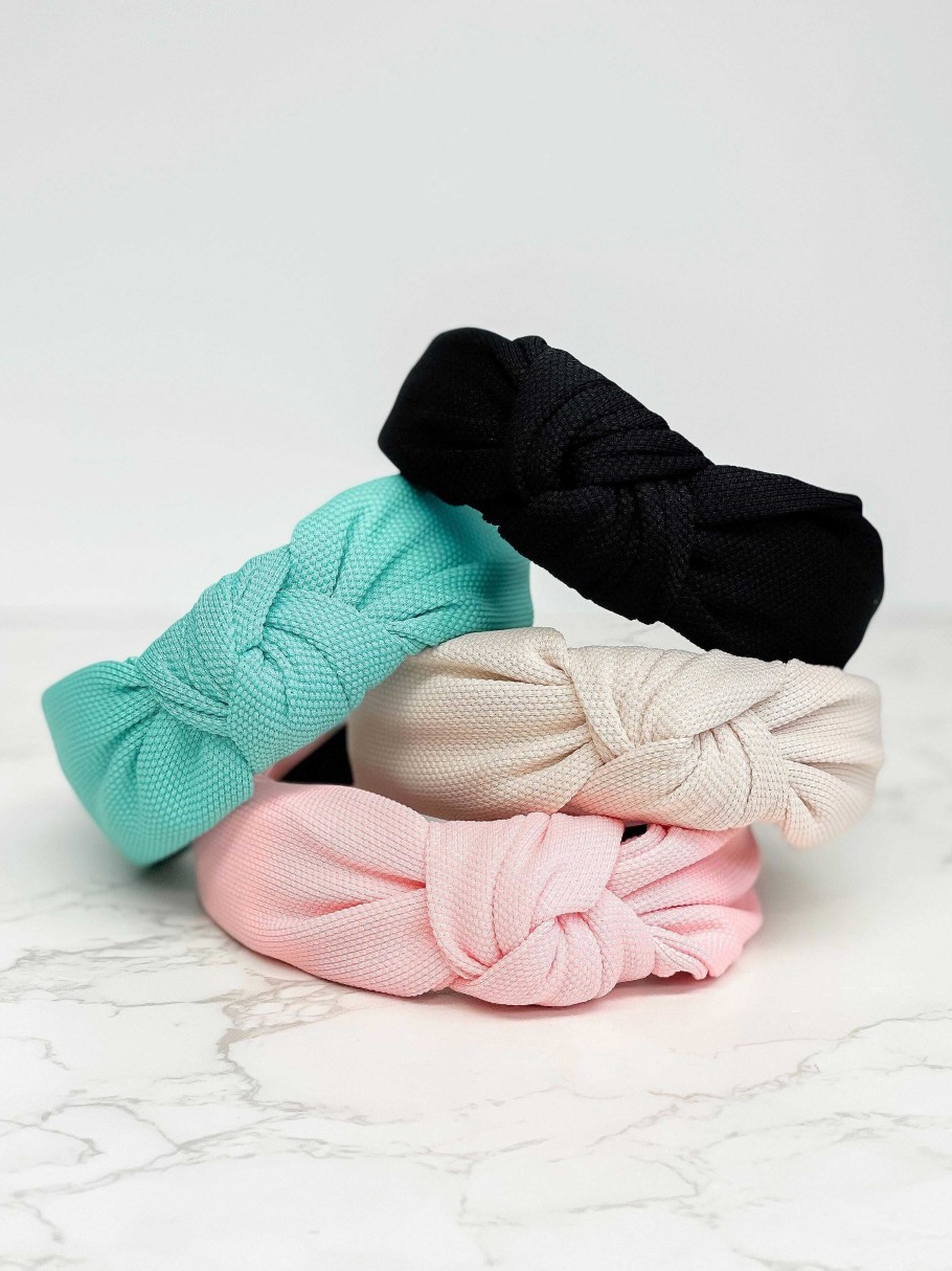 Accessories Prep Obsessed U&I Headbands | Solid Knit Top Knot Headband - Turquoise