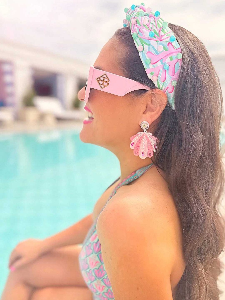 Accessories Brianna Cannon Headbands | Bright Coral Reef Headband With Beads By Brianna Cannon